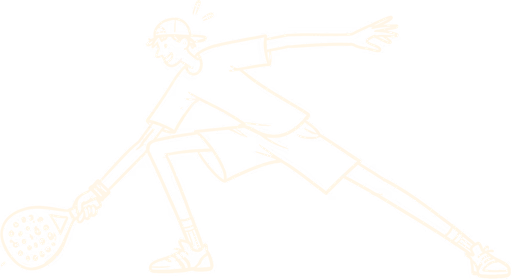 Jugador ilustrado estirándose para alcanzar la pelota